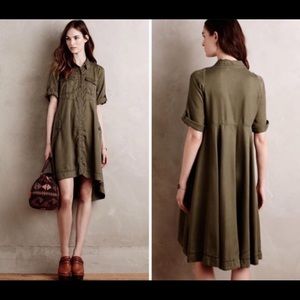 Anthro Holding Horses Military Swing Shirtdress